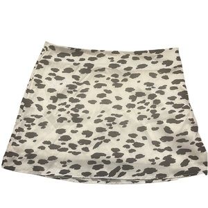 NWOT Altar’d state white and black dalmatian print silk skirt size medium